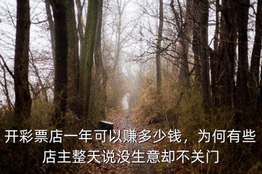 開彩票店一年可以賺多少錢，為何有些店主整天說(shuō)沒(méi)生意卻不關(guān)門