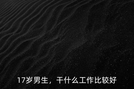 17歲男生，干什么工作比較好