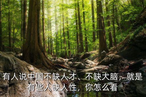 有人說(shuō)中國(guó)不缺人才、不缺大腦，就是有些人缺人性，你怎么看
