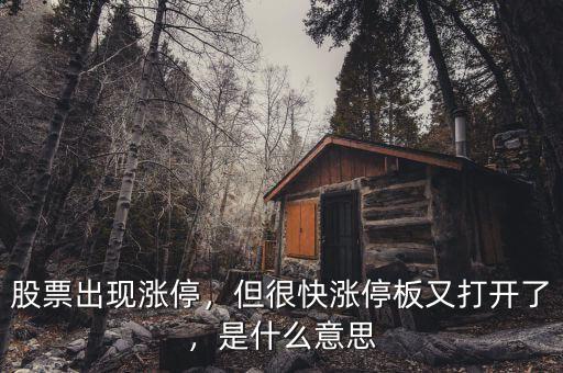 出現漲停會是什么兆頭,股票出現漲停