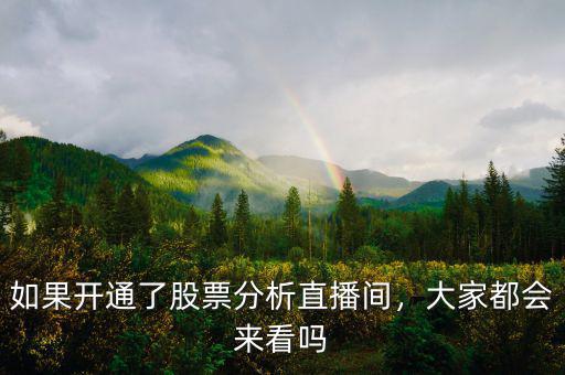 如果開通了股票分析直播間，大家都會來看嗎