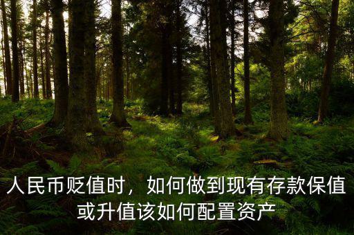 人民幣貶值時，如何做到現(xiàn)有存款保值或升值該如何配置資產