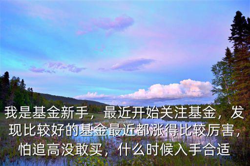 我是基金新手，最近開始關(guān)注基金，發(fā)現(xiàn)比較好的基金最近都漲得比較厲害，怕追高沒敢買，什么時(shí)候入手合適