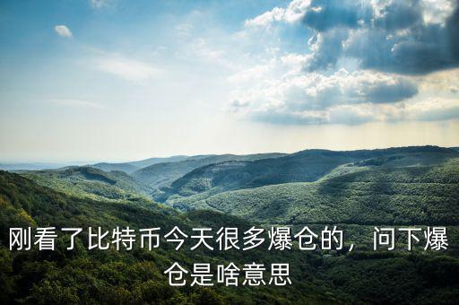 剛看了比特幣今天很多爆倉(cāng)的，問下爆倉(cāng)是啥意思