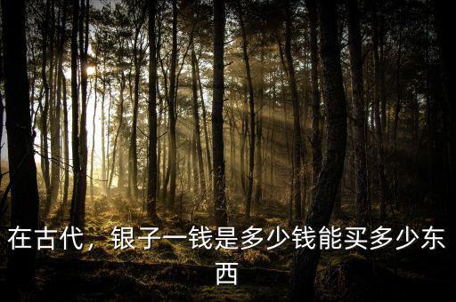在古代，銀子一錢是多少錢能買多少東西