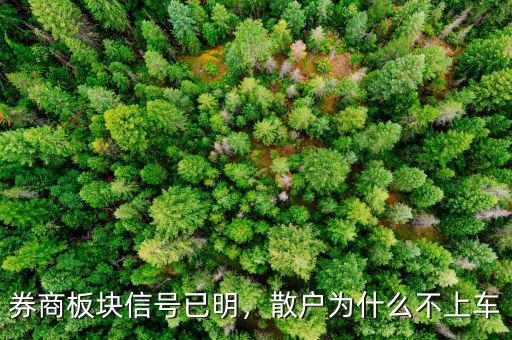 券商板塊信號(hào)已明，散戶為什么不上車