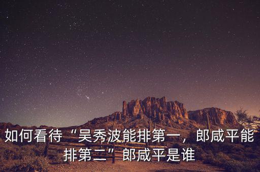如何看待“吳秀波能排第一，郎咸平能排第二”郎咸平是誰