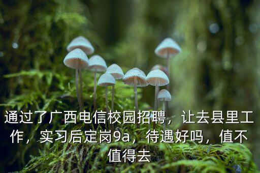 通過了廣西電信校園招聘，讓去縣里工作，實習后定崗9a，待遇好嗎，值不值得去
