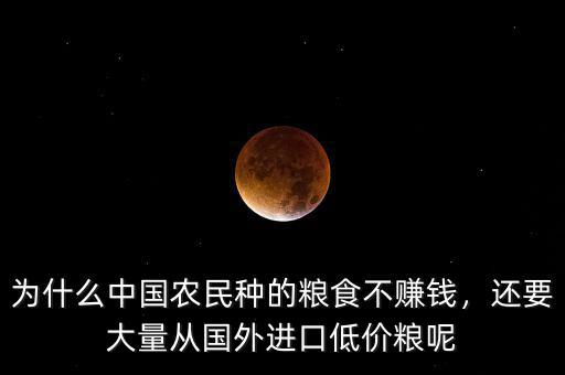 為什么中國農(nóng)民種的糧食不賺錢，還要大量從國外進口低價糧呢