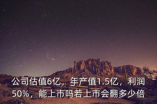 公司估值6億，年產(chǎn)值1.5億，利潤50%，能上市嗎若上市會翻多少倍