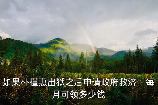 如果樸槿惠出獄之后申請(qǐng)政府救濟(jì)，每月可領(lǐng)多少錢