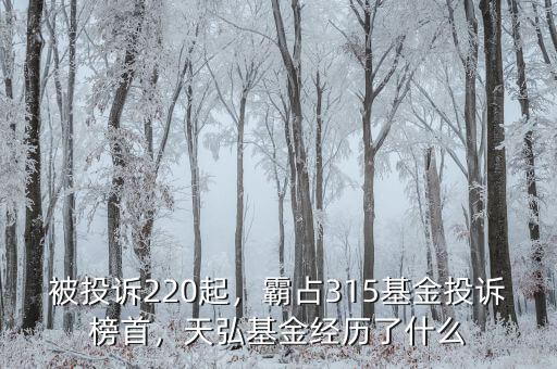 被投訴220起，霸占315基金投訴榜首，天弘基金經(jīng)歷了什么