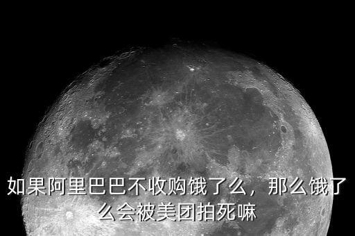 如果阿里巴巴不收購餓了么，那么餓了么會被美團拍死嘛