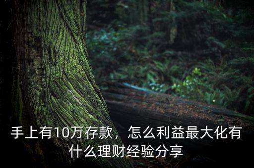 手上有10萬存款，怎么利益最大化有什么理財經(jīng)驗分享