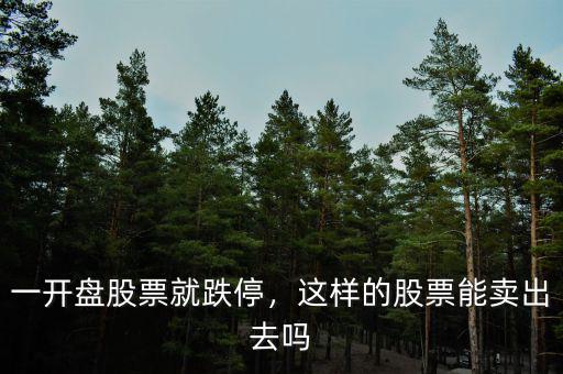 一開盤股票就跌停，這樣的股票能賣出去嗎