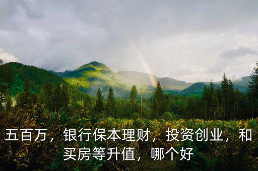 五百萬，銀行保本理財(cái)，投資創(chuàng)業(yè)，和買房等升值，哪個(gè)好