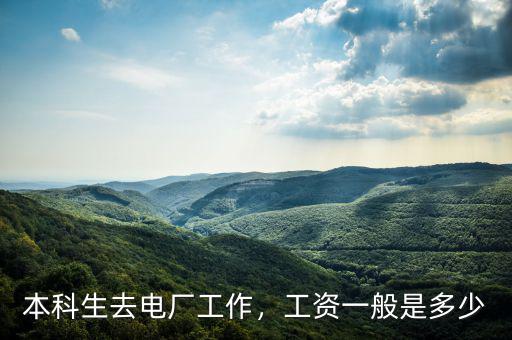 本科生去電廠工作，工資一般是多少