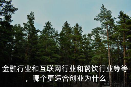 金融行業(yè)和互聯(lián)網(wǎng)行業(yè)和餐飲行業(yè)等等，哪個(gè)更適合創(chuàng)業(yè)為什么