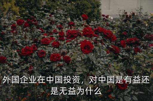 外國企業(yè)在中國投資，對中國是有益還是無益為什么