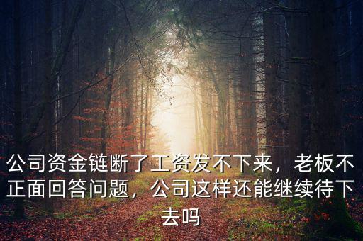 公司資金鏈斷了工資發(fā)不下來，老板不正面回答問題，公司這樣還能繼續(xù)待下去嗎