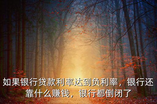如果銀行貸款利率達到負利率，銀行還靠什么賺錢，銀行都倒閉了