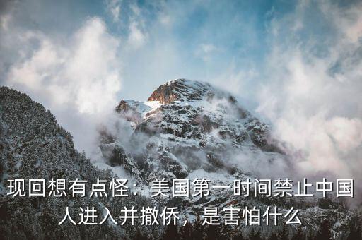 現回想有點怪：美國第一時間禁止中國人進入并撤僑，是害怕什么