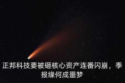 正邦科技要被砸核心資產(chǎn)連番閃崩，季報緣何成噩夢
