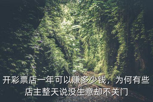 開(kāi)彩票店一年可以賺多少錢(qián)，為何有些店主整天說(shuō)沒(méi)生意卻不關(guān)門(mén)