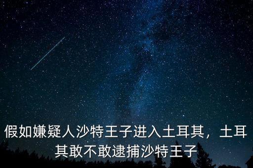 假如嫌疑人沙特王子進(jìn)入土耳其，土耳其敢不敢逮捕沙特王子