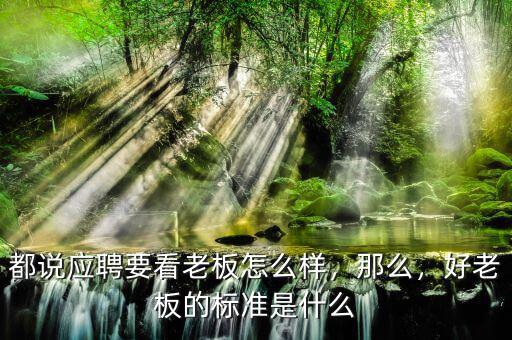 都說(shuō)應(yīng)聘要看老板怎么樣，那么，好老板的標(biāo)準(zhǔn)是什么