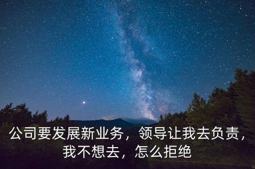 公司要發(fā)展新業(yè)務，領導讓我去負責，我不想去，怎么拒絕