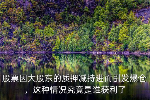 股票因大股東的質押減持進而引發(fā)爆倉，這種情況究竟是誰獲利了
