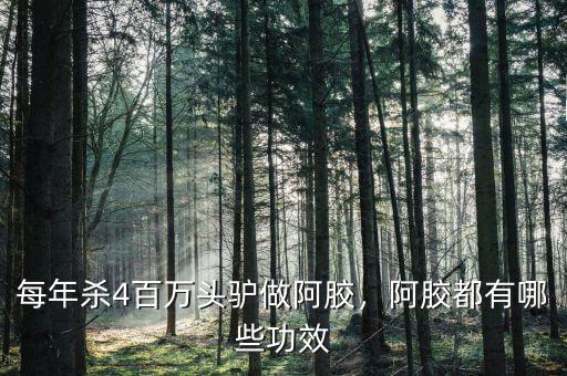 每年殺4百萬頭驢做阿膠，阿膠都有哪些功效