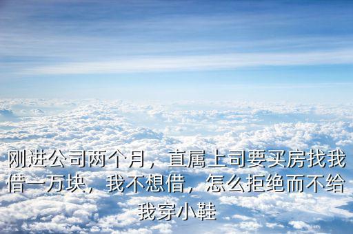 剛進(jìn)公司兩個(gè)月，直屬上司要買房找我借一萬塊，我不想借，怎么拒絕而不給我穿小鞋