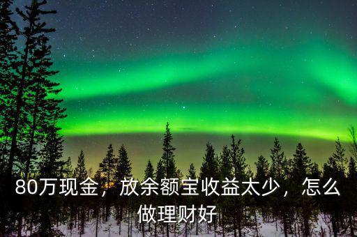 80萬(wàn)現(xiàn)金，放余額寶收益太少，怎么做理財(cái)好