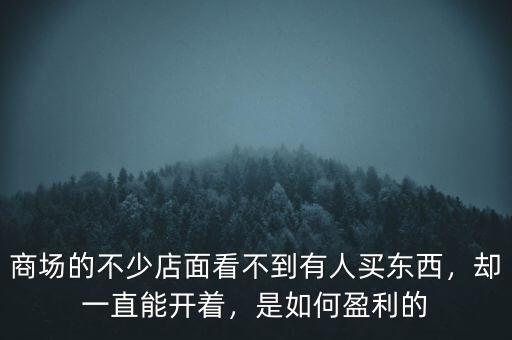商場(chǎng)的不少店面看不到有人買東西，卻一直能開(kāi)著，是如何盈利的