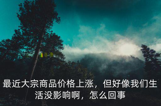 最近大宗商品價(jià)格上漲，但好像我們生活沒影響啊，怎么回事