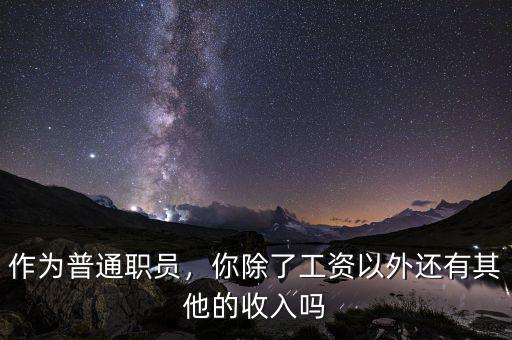 作為普通職員，你除了工資以外還有其他的收入嗎