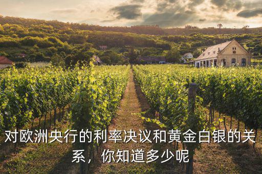 對歐洲央行的利率決議和黃金白銀的關(guān)系，你知道多少呢