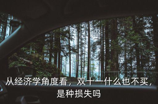 從經(jīng)濟(jì)學(xué)角度看，雙十一什么也不買(mǎi)，是種損失嗎