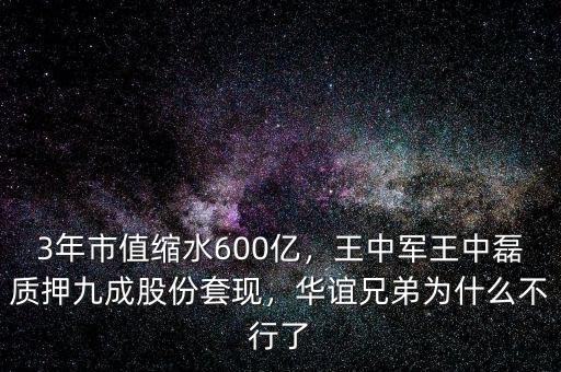 3年市值縮水600億，王中軍王中磊質(zhì)押九成股份套現(xiàn)，華誼兄弟為什么不行了