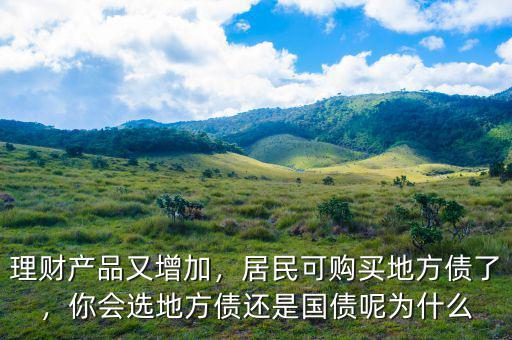 理財(cái)產(chǎn)品又增加，居民可購(gòu)買地方債了，你會(huì)選地方債還是國(guó)債呢為什么
