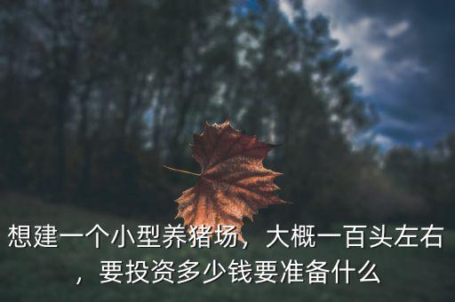 想建一個(gè)小型養(yǎng)豬場，大概一百頭左右，要投資多少錢要準(zhǔn)備什么