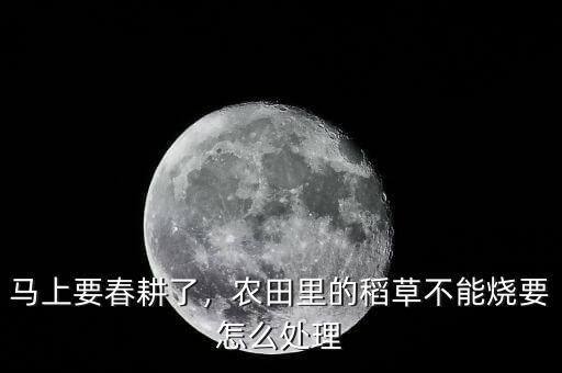 馬上要春耕了，農田里的稻草不能燒要怎么處理