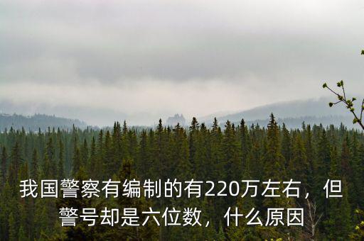 我國警察有編制的有220萬左右，但警號卻是六位數，什么原因