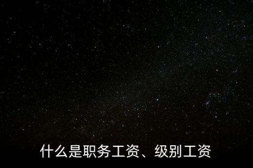 什么是職務(wù)工資、級(jí)別工資