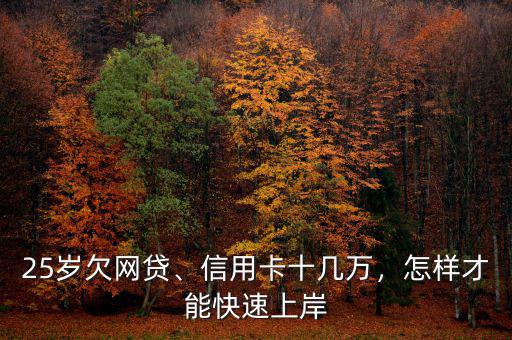 25歲欠網(wǎng)貸、信用卡十幾萬(wàn)，怎樣才能快速上岸