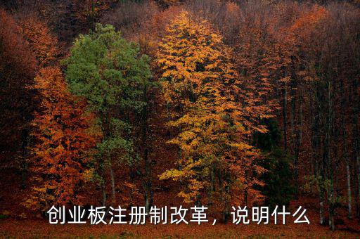 創(chuàng)業(yè)板注冊(cè)制改革，說明什么