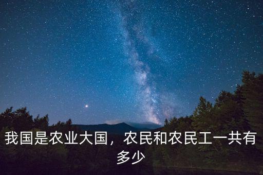 我國是農(nóng)業(yè)大國，農(nóng)民和農(nóng)民工一共有多少