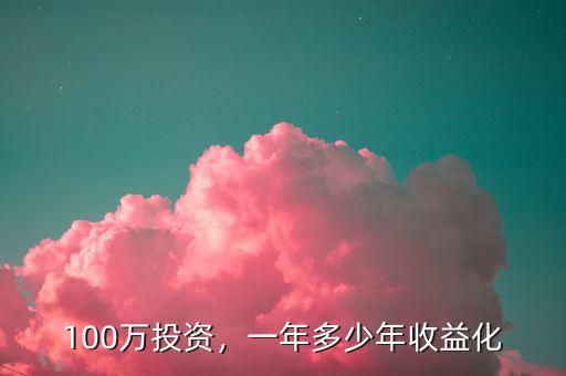 100萬投資，一年多少年收益化